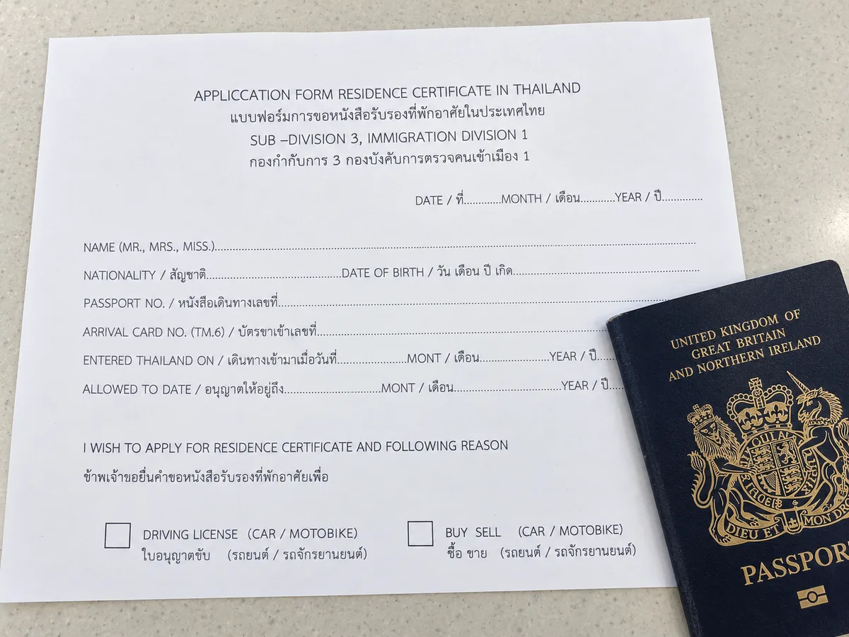 How to get a residence certificate in Thailand (2026): passport and supporting paperwork (AI-assisted editorial illustration)