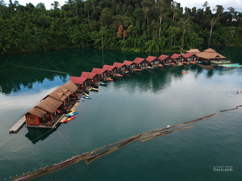 Aerial view of Cheow Lan Lake, Khao Sok
