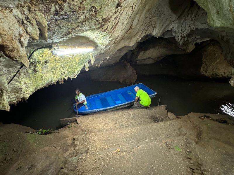 Boat ride through Tham Le Khao Kob cave in Trang