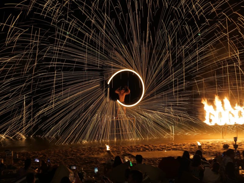 Fire show on the beach