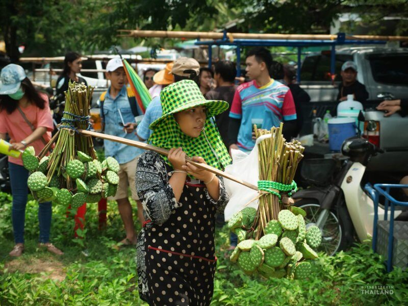 Yasothon Bun Bang Fai Rocket Festival lotus seed vendor
