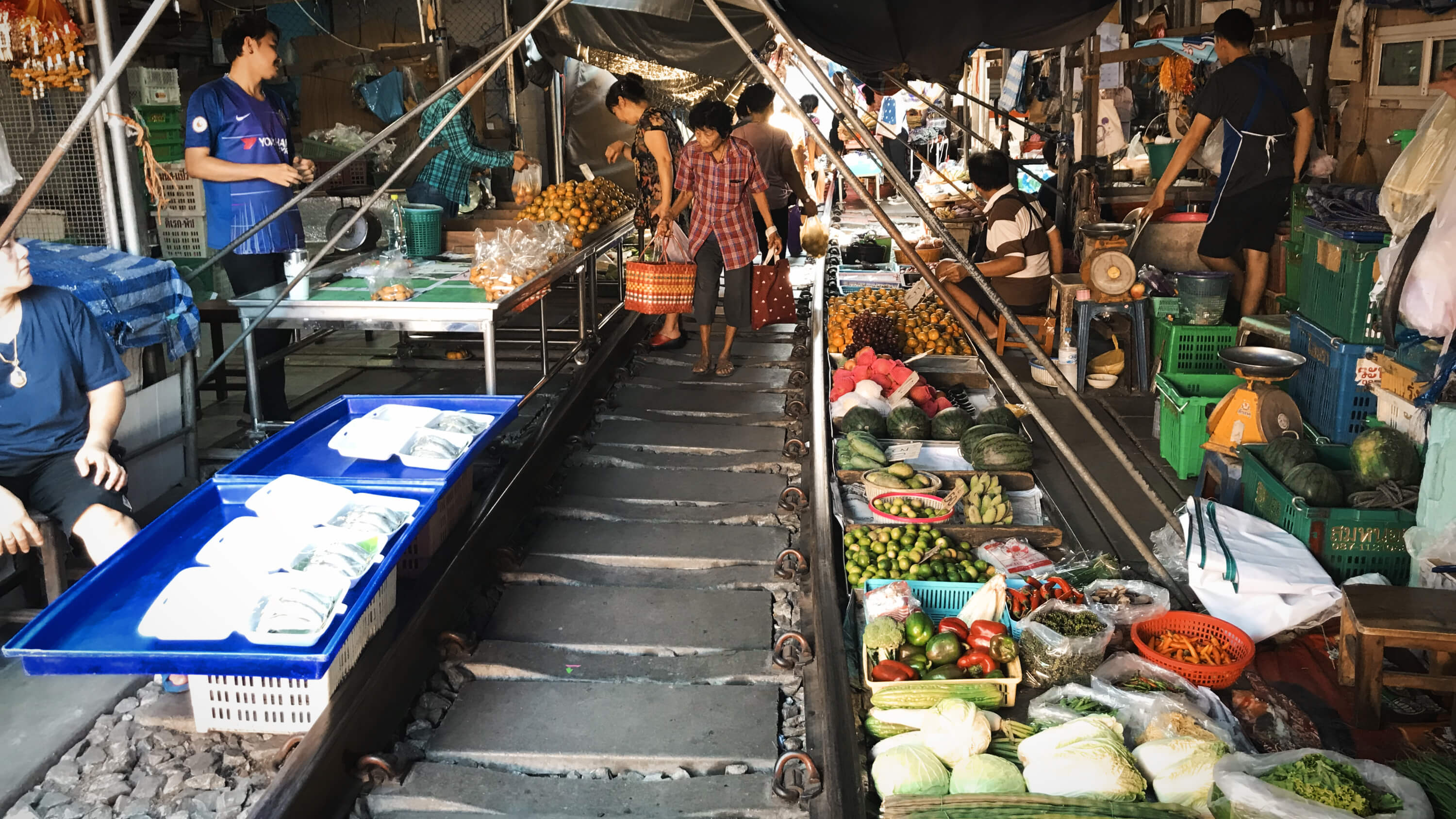 Mae Khlong Railway Market