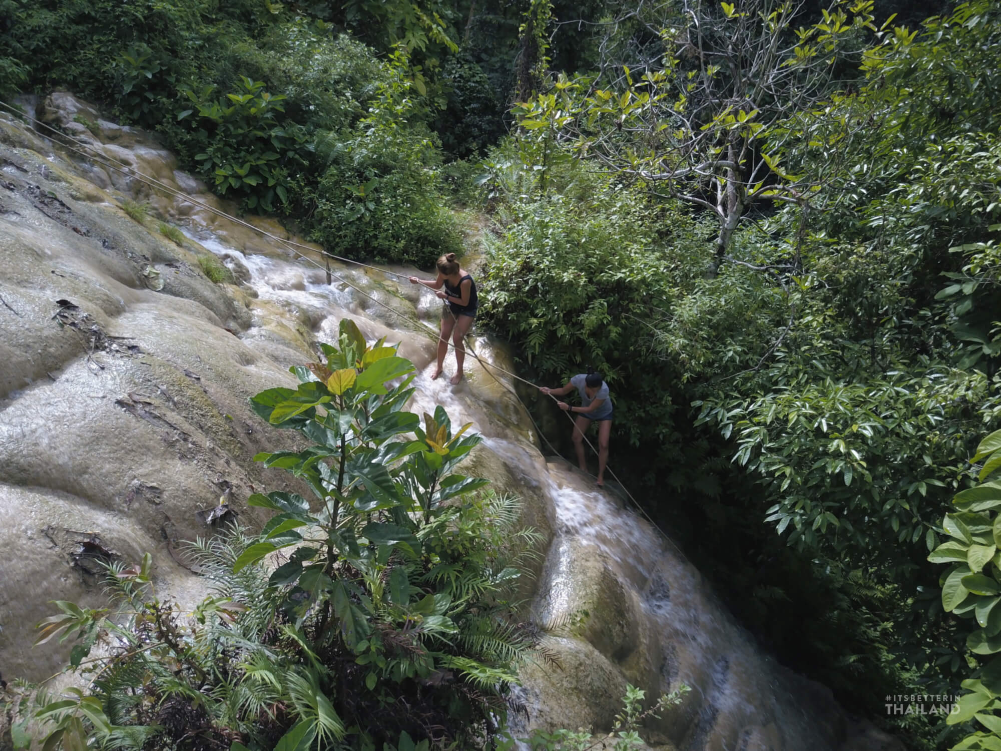 Bua Tong Waterfall climbing