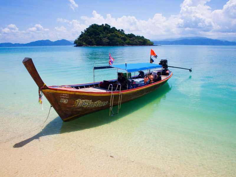 Thai longtail boat Ranong Laem Son Marine Park