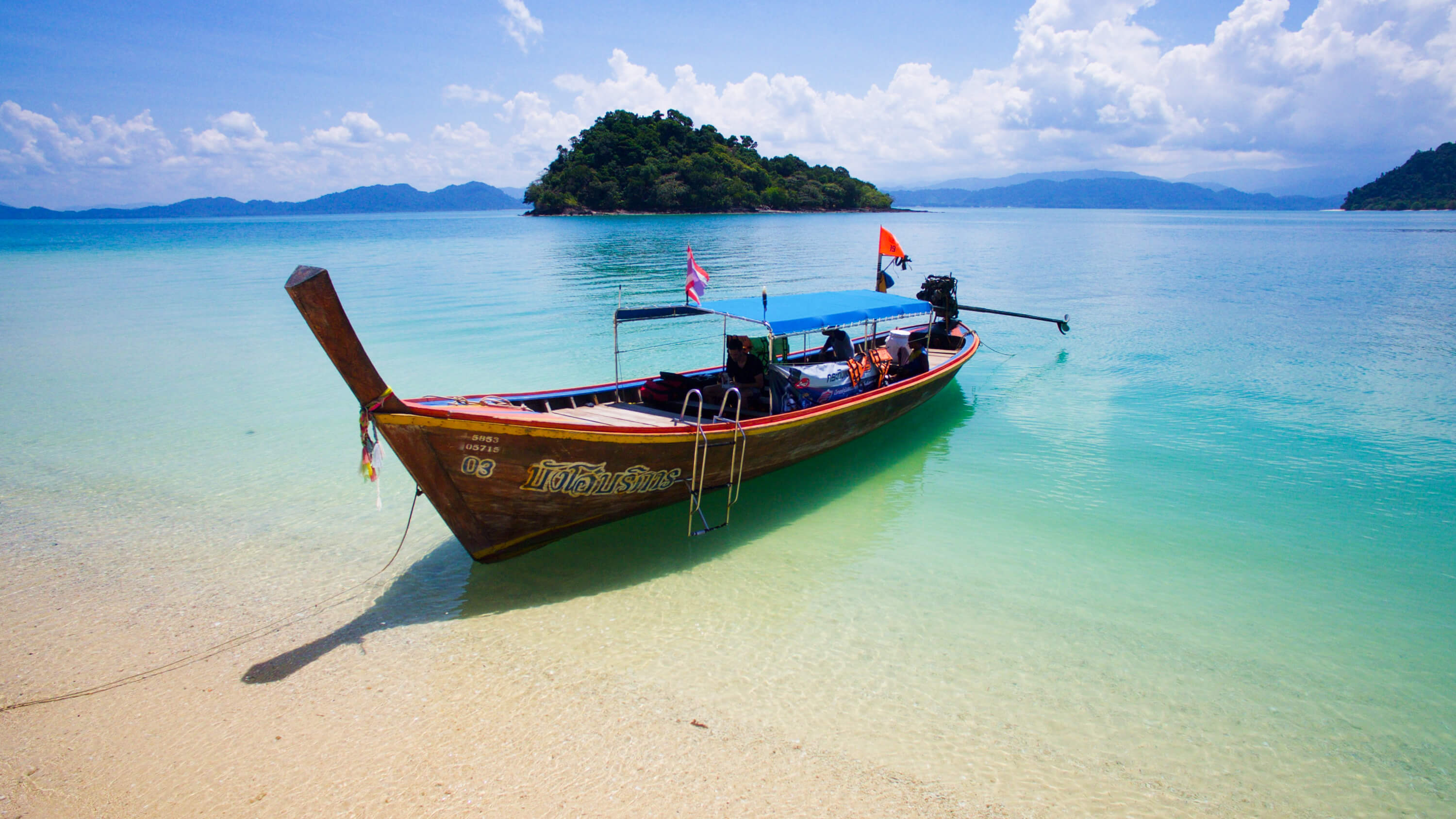 Thai longtail boat Ranong Laem Son Marine Park