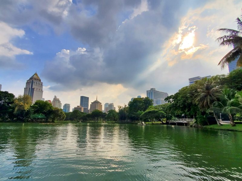 Lumpini Park Bangkok Skyline