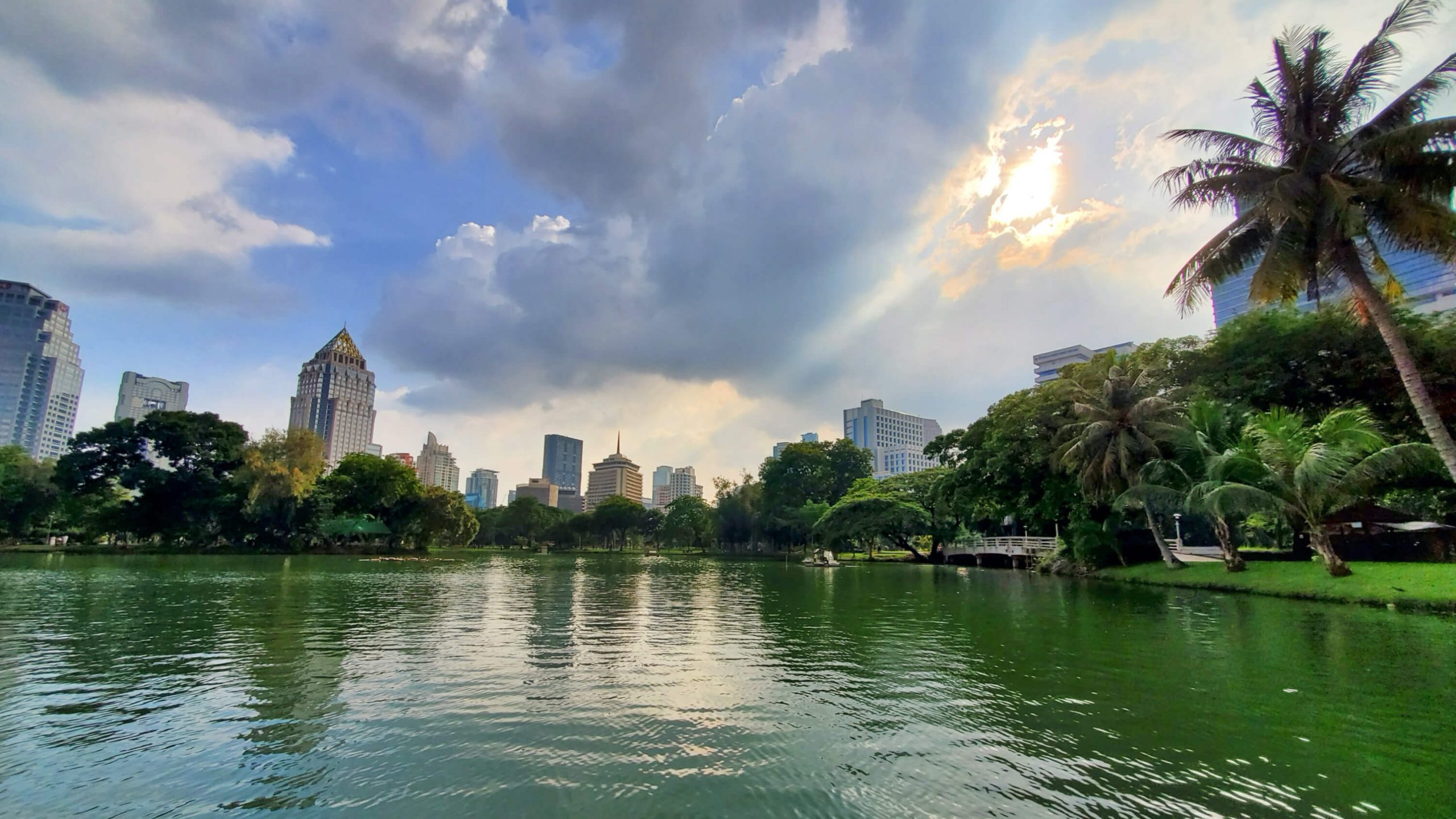 Lumpini Park Bangkok Skyline